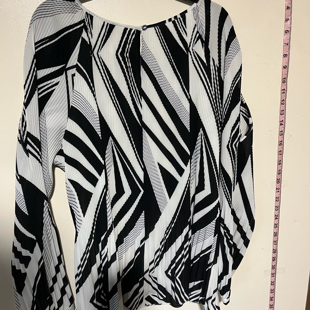 Chico's Black and White Striped Blouse